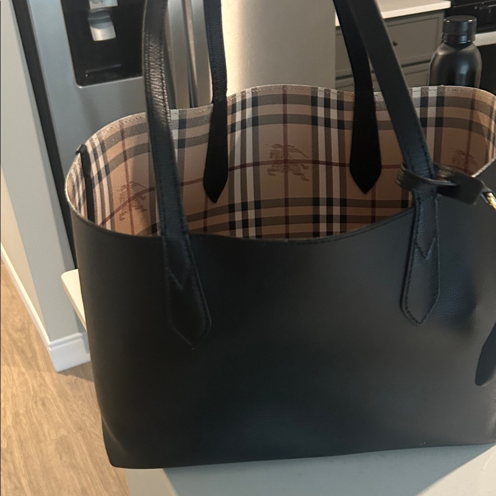 Burberry Black Tote with Checkered Interior
